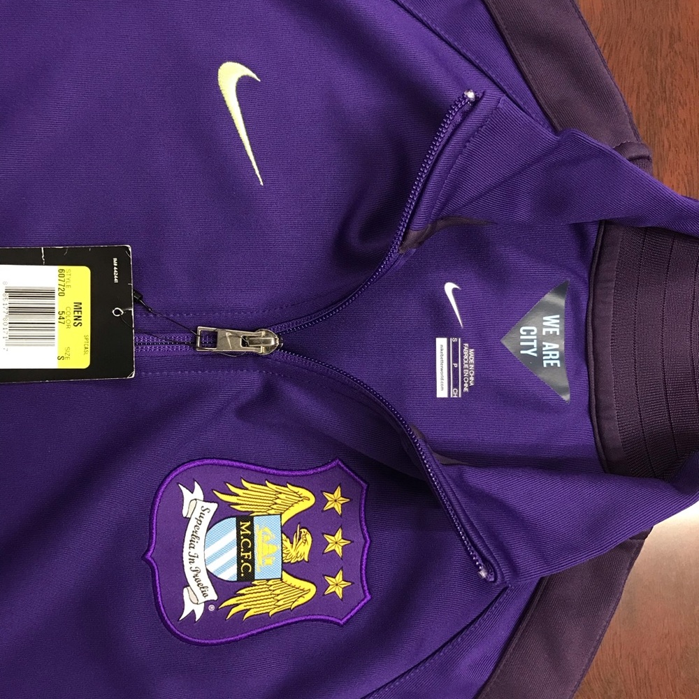 Vintage Nike Manchester City Warm up N98 Jacket Men Small MCFC Purple / Neon